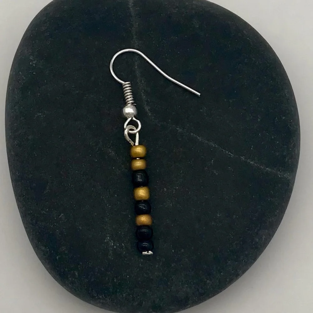 Boho Lightweight Neural Coffee Dangle Earrings - Picture 2 of 3